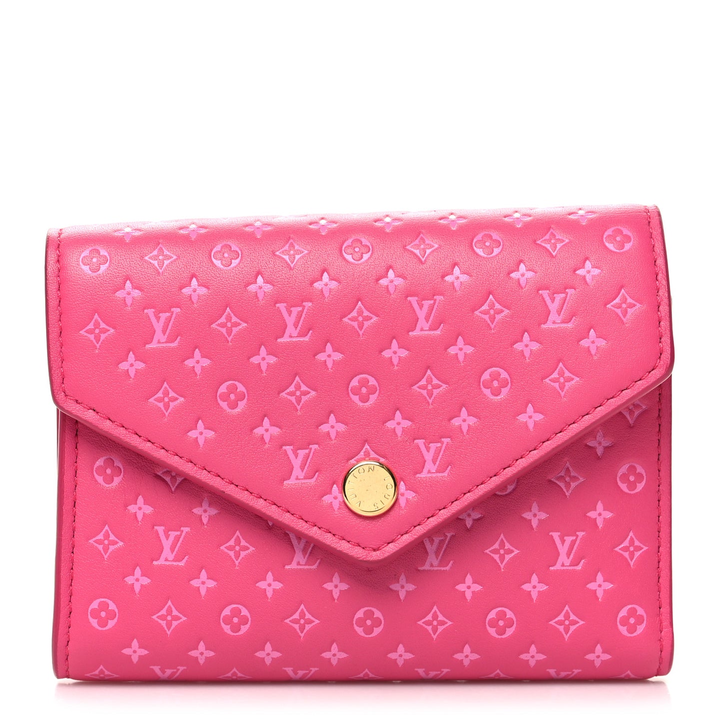 Calfskin Nanogram Embossed Victorine Wallet Rose