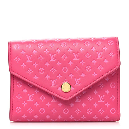 Louis Vuitton Calfskin Nanogram Embossed Victorine Wallet Rose 1 of 9