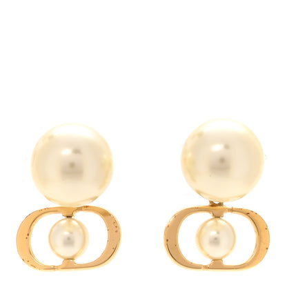 Christian Dior Metal Pearl Tribales Earrings Gold 1 of 5