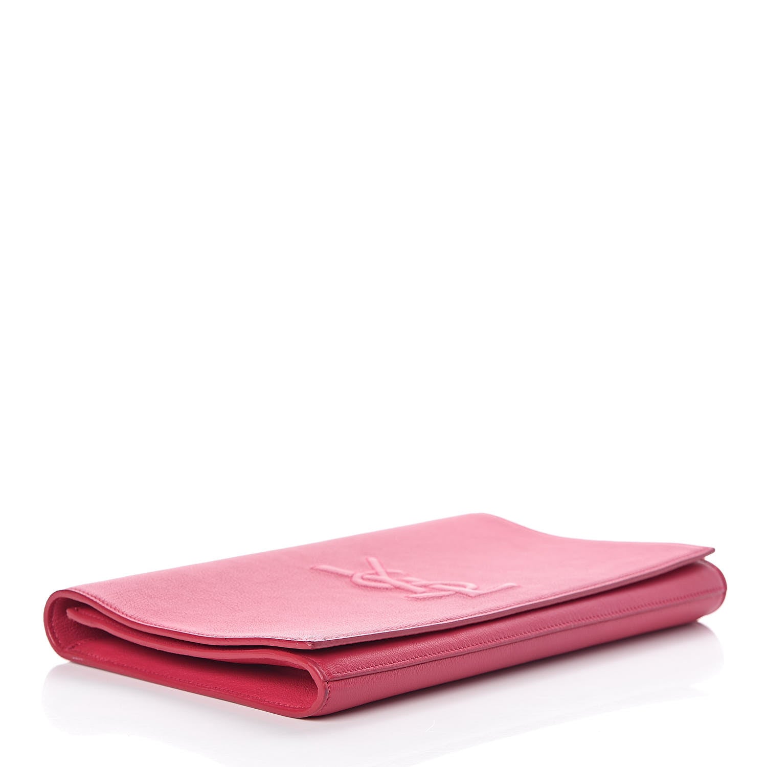Saint Laurent Calfskin Monogram Large Belle De Jour Clutch Lipstick Fuchsia 4 of 6