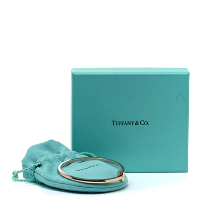 Tiffany 18K Rose Gold Narrow T T1 Hinged Bangle Bracelet 5 of 5