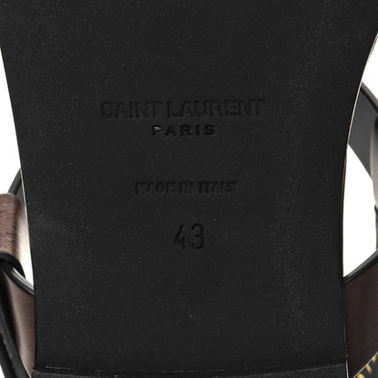 Saint Laurent Calfskin Mens Cassandra Monogram Sandals 43 Moro 7 of 9