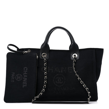 Chanel Mixed Fibers Small Deauville Tote Black 1 of 9