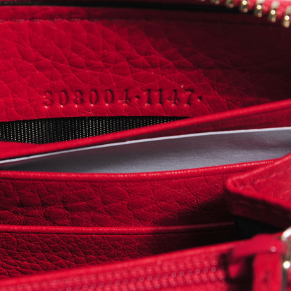 Gucci Pebbled Calfskin Soho Zip Around Wallet Tabasco Red 8 of 8