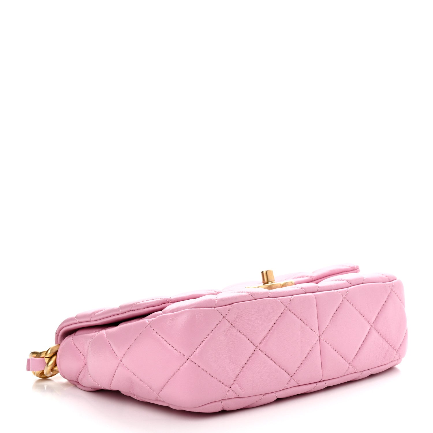Chanel Lambskin Quilted Small Lacquered Chain Flap Pink 4 of 10