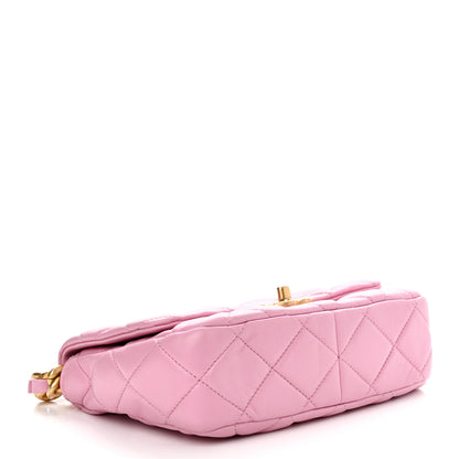 Chanel Lambskin Quilted Small Lacquered Chain Flap Pink 4 of 10