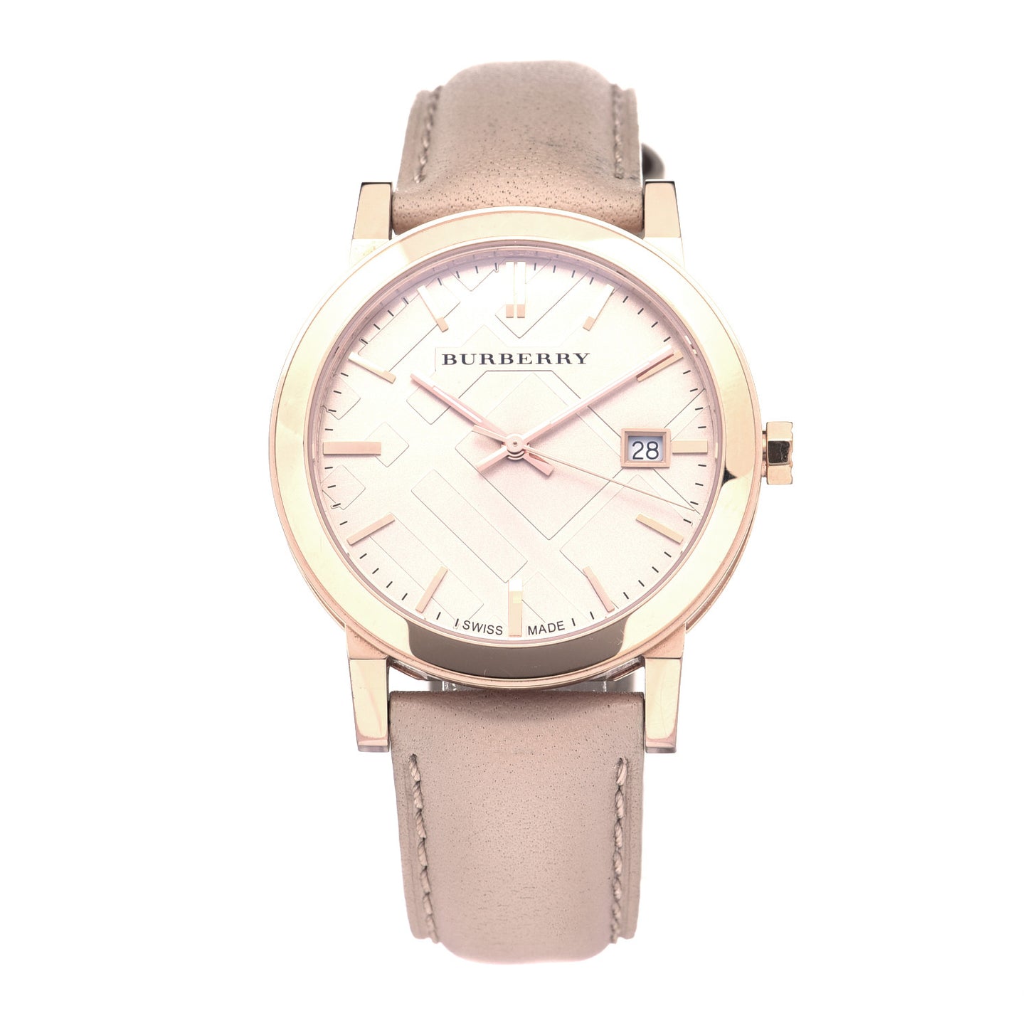 Stainless Steel Calfskin 38mm Quartz Watch Beige BU9014