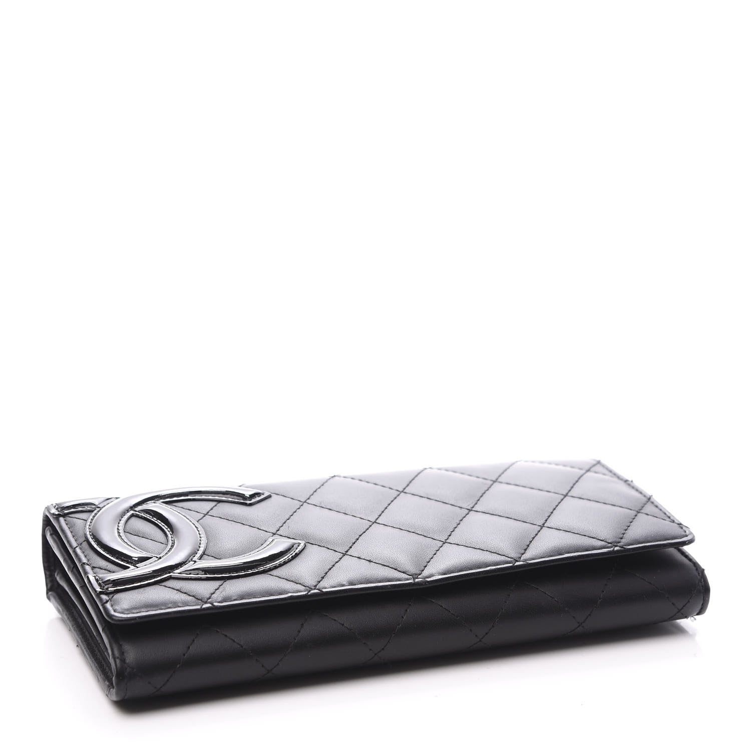 Chanel Calfskin Quilted Cambon Gusset Flap Wallet Black 3 of 11