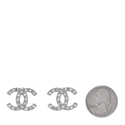 Chanel Baguette Crystal CC Earrings Silver 2 of 5