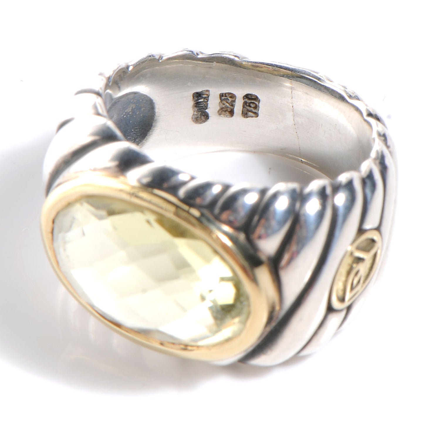 Sterling Silver 18k Gold Citrine Ring 5