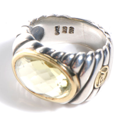 David Yurman Sterling Silver 18k Gold Citrine Ring 5 4 of 5