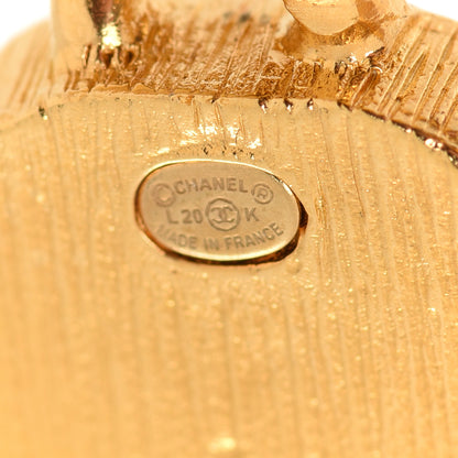 Chanel Metal Natural Stones CC Drop Earrings Gold 4 of 4