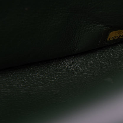 Chanel Patent Quilted Maxi Double Flap Dark Green 9 of 10