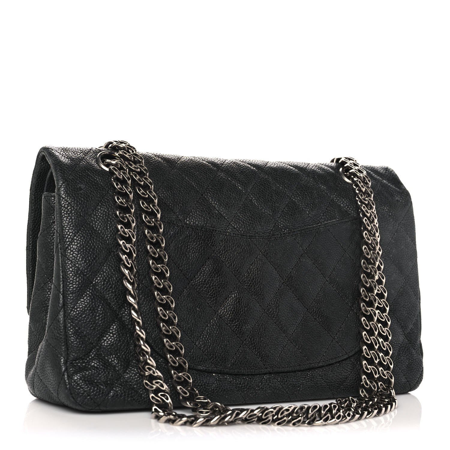 Chanel Washed Caviar Quilted 2.55 Reissue 225 Bijoux Chain Flap Black 2 of 15