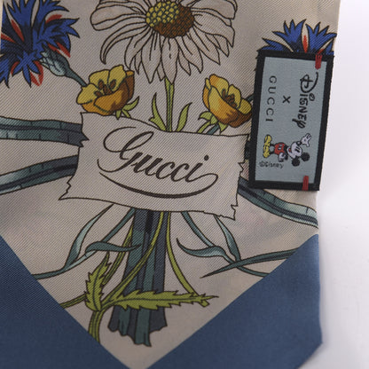 Gucci X DISNEY Silk Twill Mickey Lac Neck Bow Scarf Ivory Blue 3 of 4