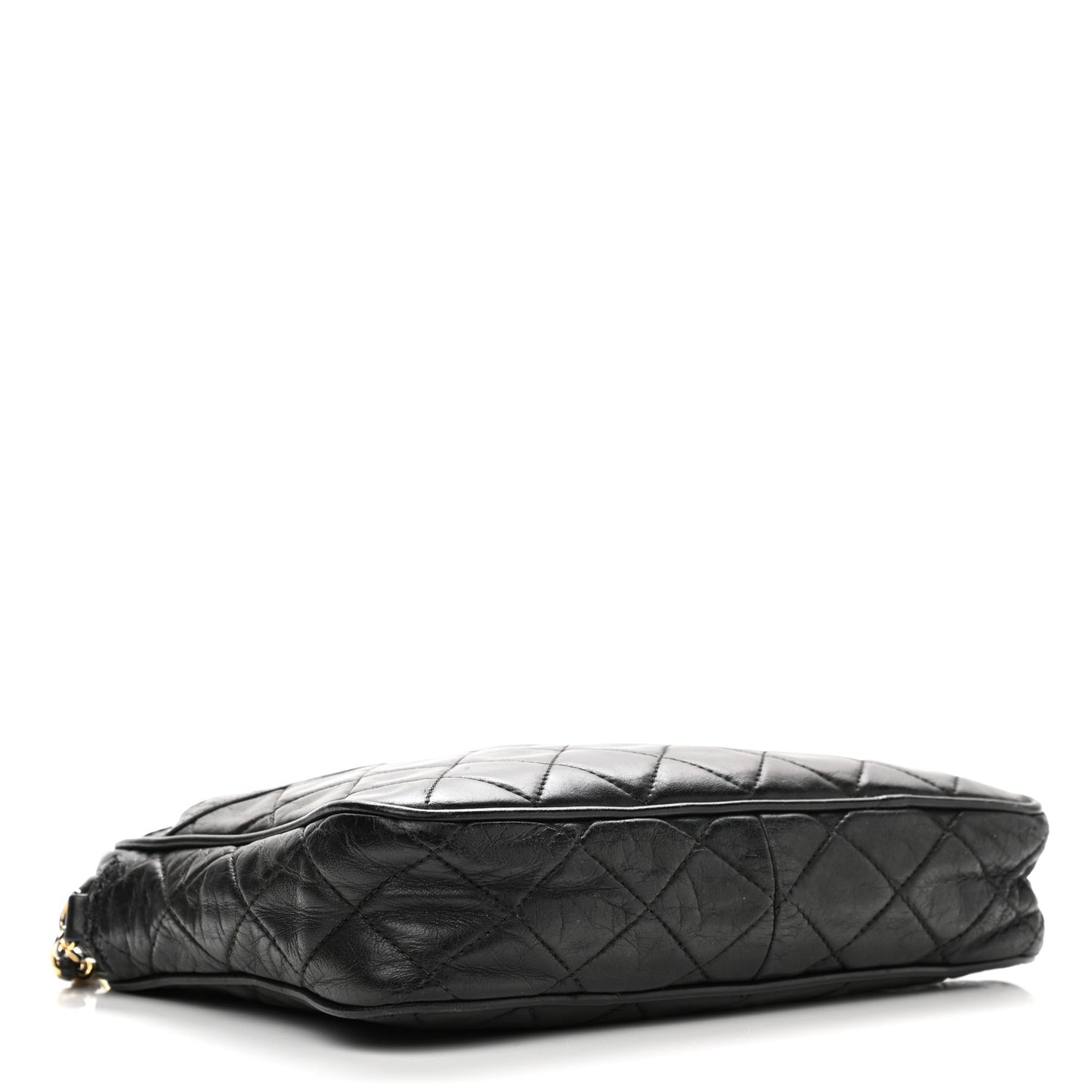 Lambskin Quilted CC Tassel Camera Case Black
