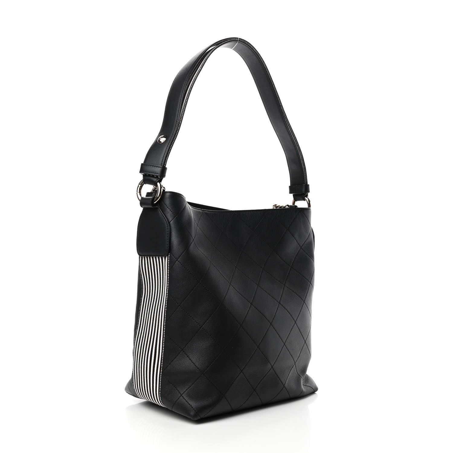Chanel Calfskin Stitched Over & Over Hobo Black 2 of 4