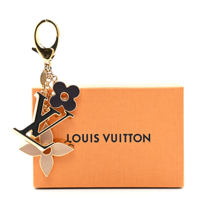 Louis Vuitton Metal Enamel Fleur De Monogram Bag Charm Dore 5 of 5