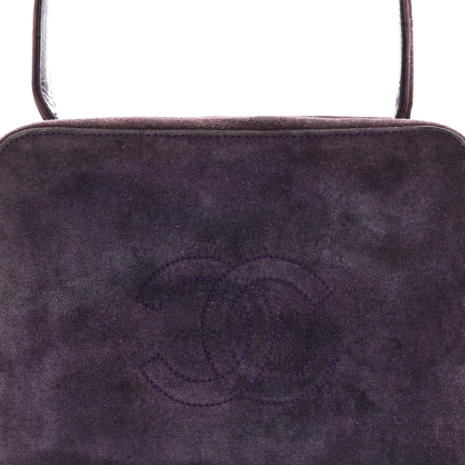 Chanel Suede CC Handbag Purple 9 of 15