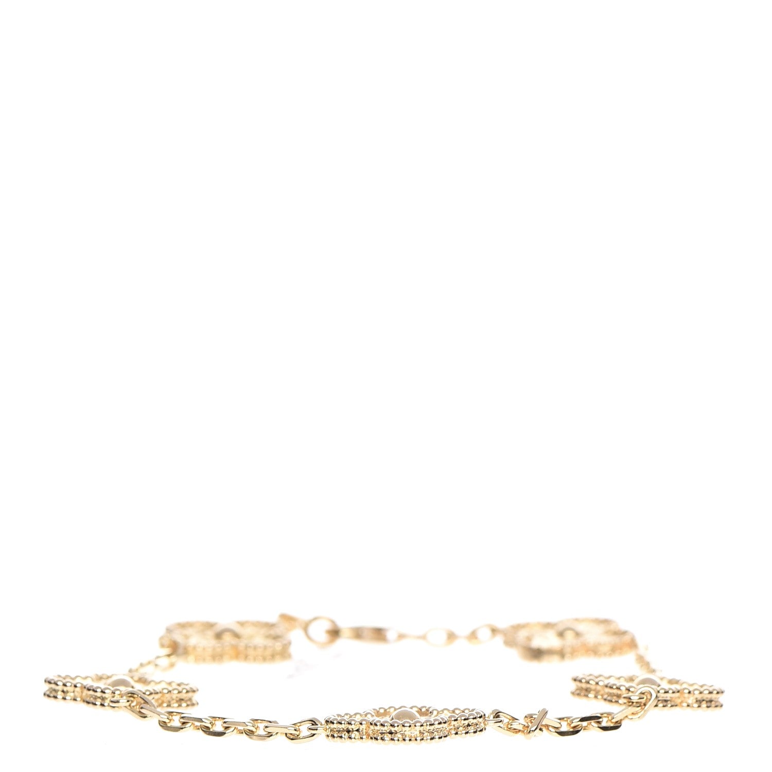 Van Cleef & Arpels 18K Yellow Gold 5 Motifs Vintage Alhambra Bracelet 3 of 6