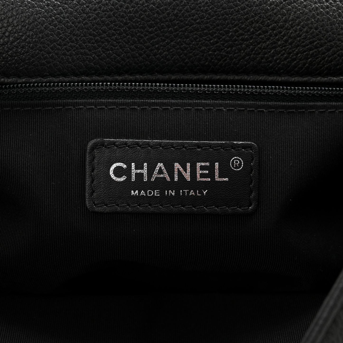 Grained Calfskin Quilted Large Casual Rock Backpack Black