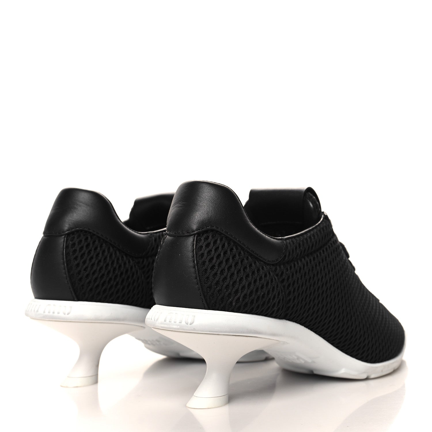 Miu Miu Mesh Kitten Heels Sneakers 41 Black 5 of 9