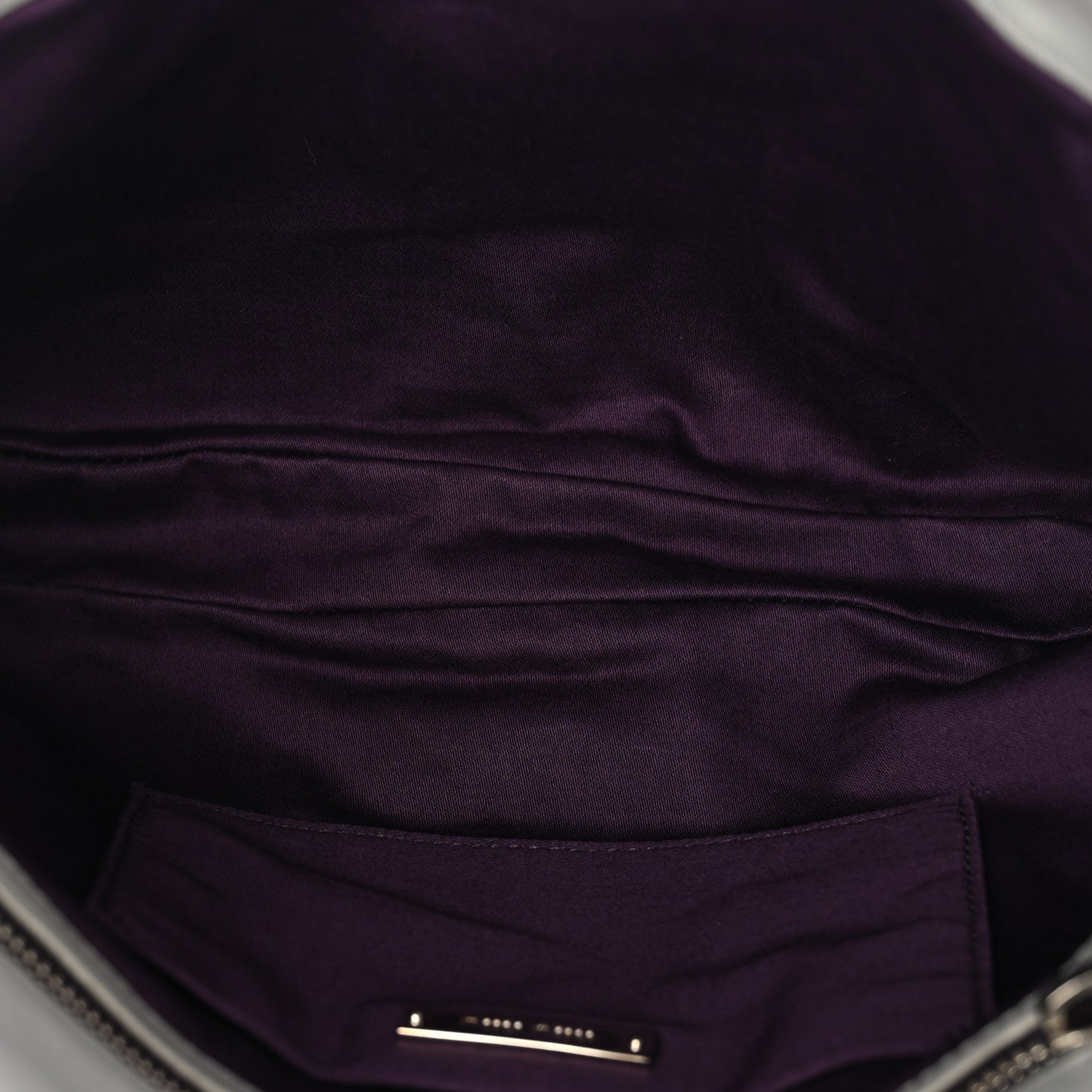 Nappa Matelasse Crystal Flap Clutch Grey
