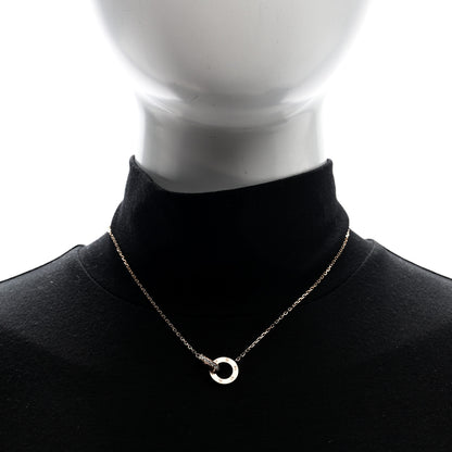 Cartier 18K Pink Gold Diamond Interlocking LOVE Paved Necklace 2 of 5