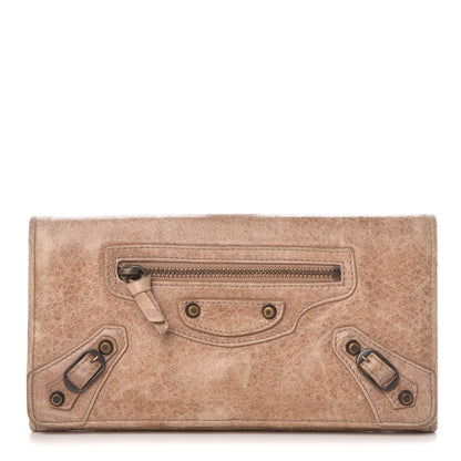 Balenciaga Agneau Classic Hardware Money Wallet Seigle 1 of 12