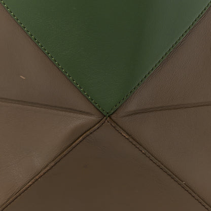 Loewe Shiny Calfskin Large Puzzle Fold Tote Umber Hunter Green 8 of 19