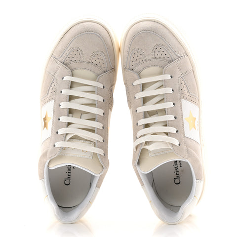Suede Calfskin Dior Star Ors Platform Sneakers White Black 39 Light Beige White