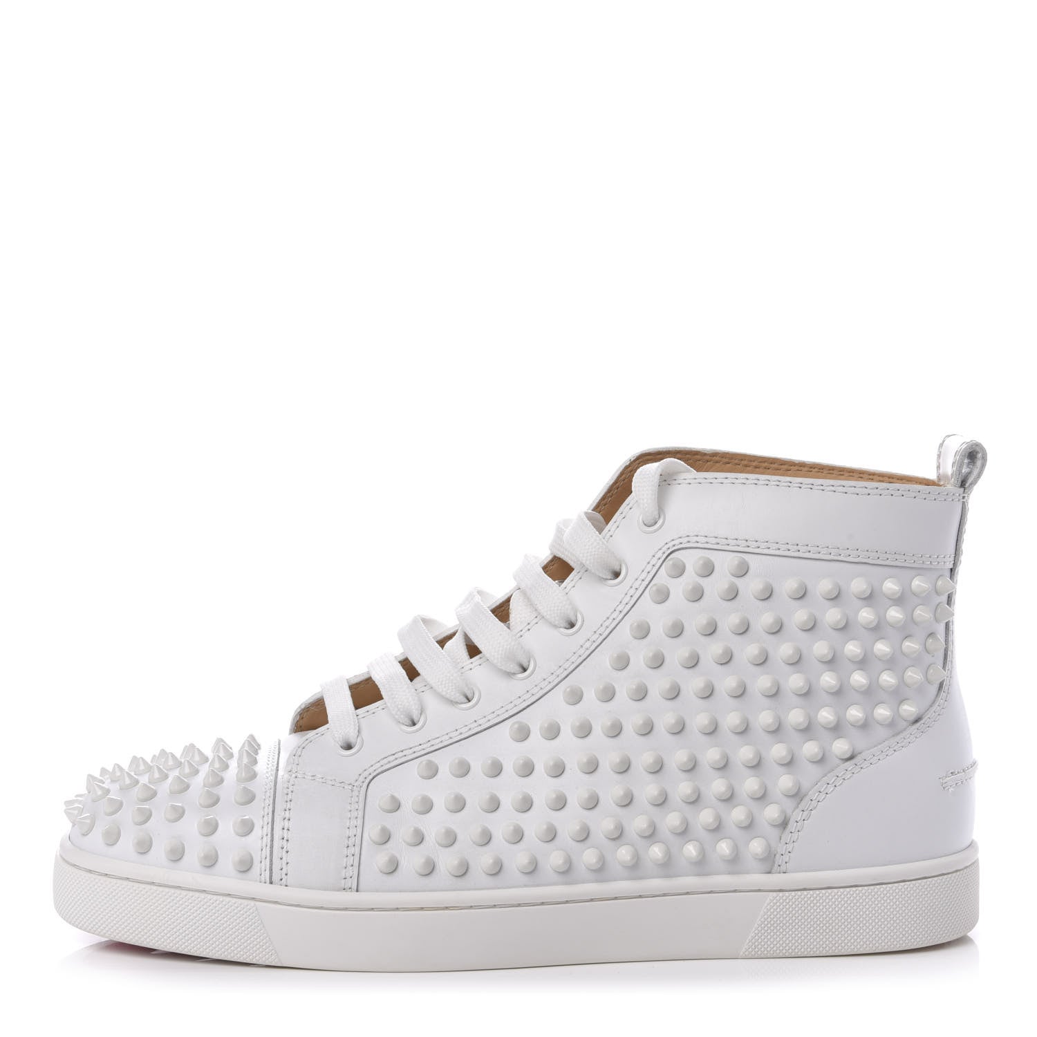 Christian Louboutin Calfskin Mens Louis Spikes Flat Sneakers 42.5 White 1 of 9