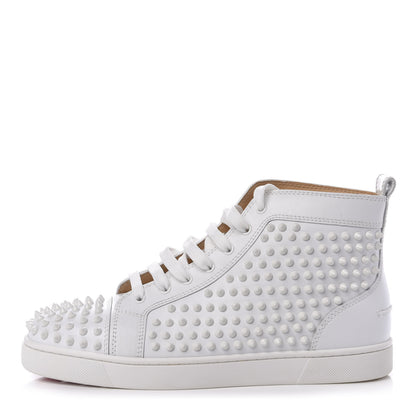 Christian Louboutin Calfskin Mens Louis Spikes Flat Sneakers 42.5 White 1 of 9