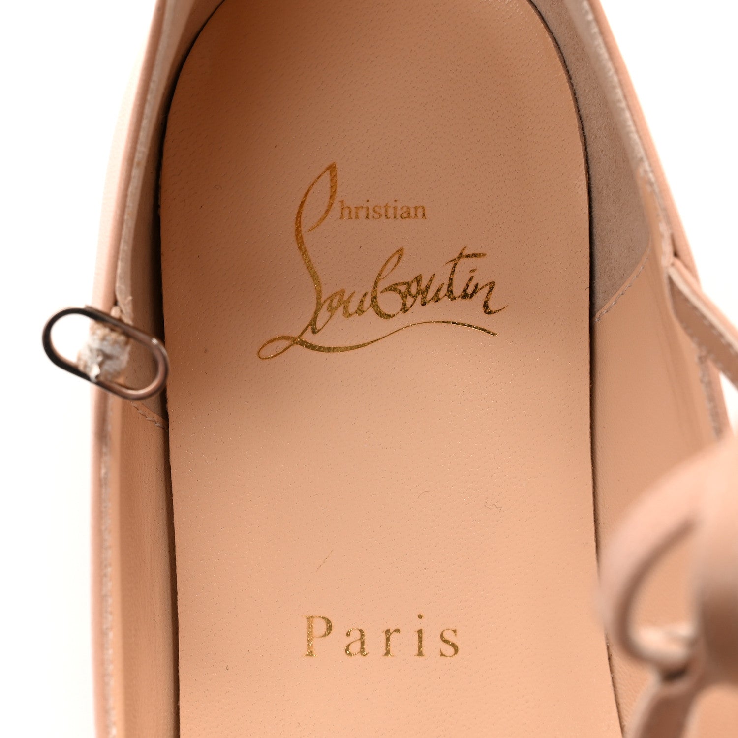 Christian Louboutin Kid Toerless Cage Flats 40 Nude 6 of 10