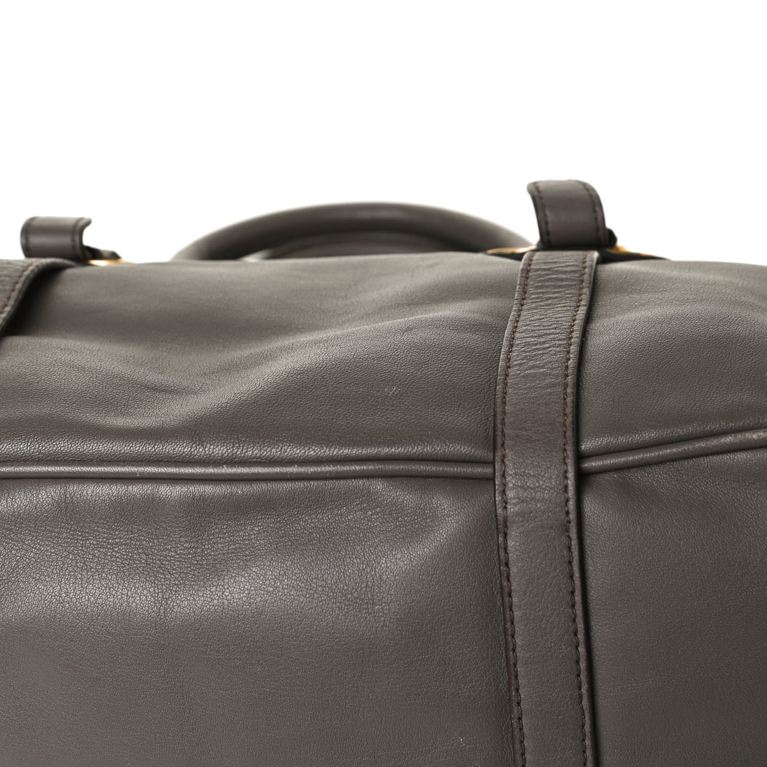 Prada Soft Calf Shopping Satchel Bag Bambu 23 of 27