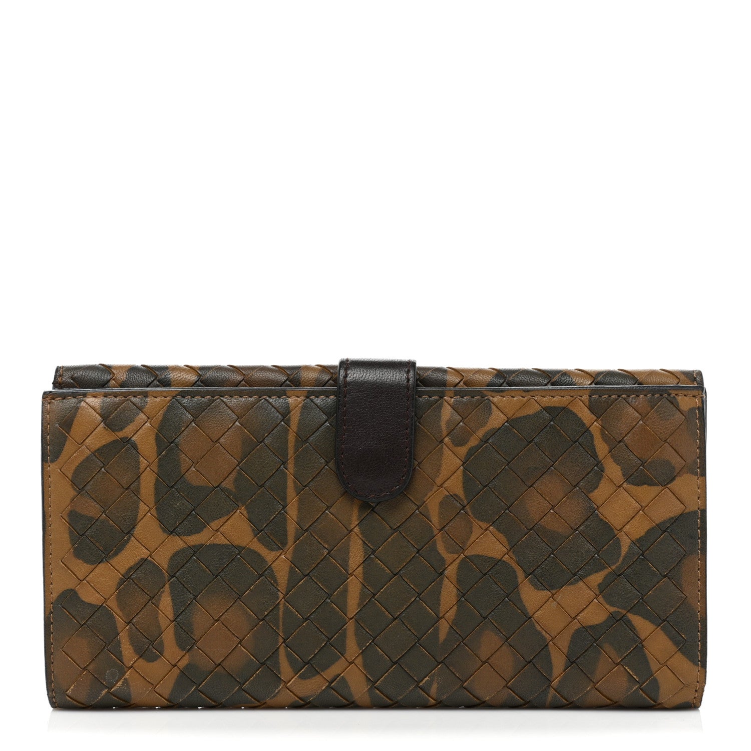 Bottega Veneta Nappa Intrecciato Leopard Print Continental Wallet Brown 1 of 13