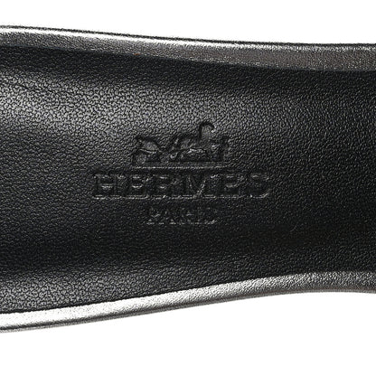 Hermes Metallic Nappa Oasis Sandals 37.5 Gris Argente 6 of 7