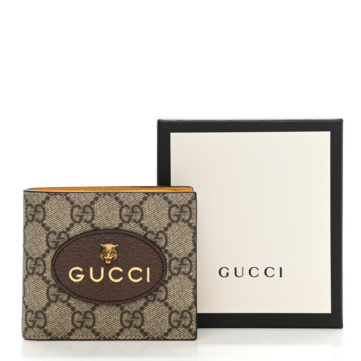 Gucci GG Supreme Monogram Neo Vintage Bi-Fold Wallet Beige Crop New Acero 8 of 8