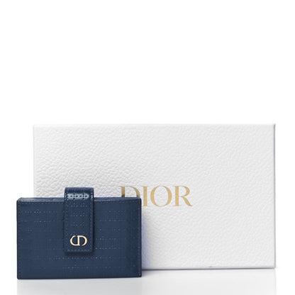 Christian Dior Patent Micro-Cannage Montaigne Gusseted Card Holder Blue 10 of 10