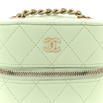 Chanel Caviar Quilted Phone Holder With Chain Light Green 8 of 13