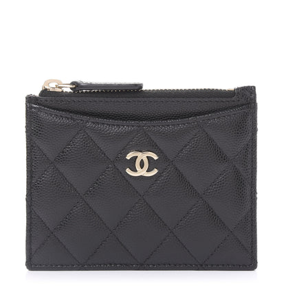 Chanel Caviar Quilted CC Zip Card Holder Black 1 of 11