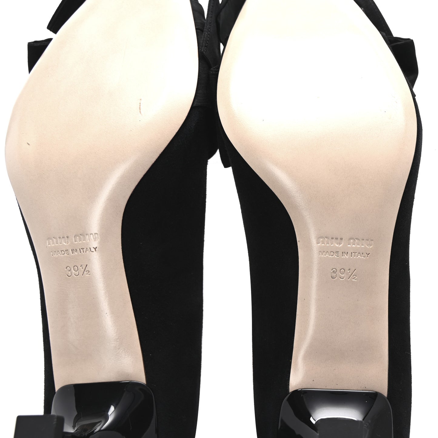 Suede Grossgrain Bow Kitten Heel Pump 39.5 Black
