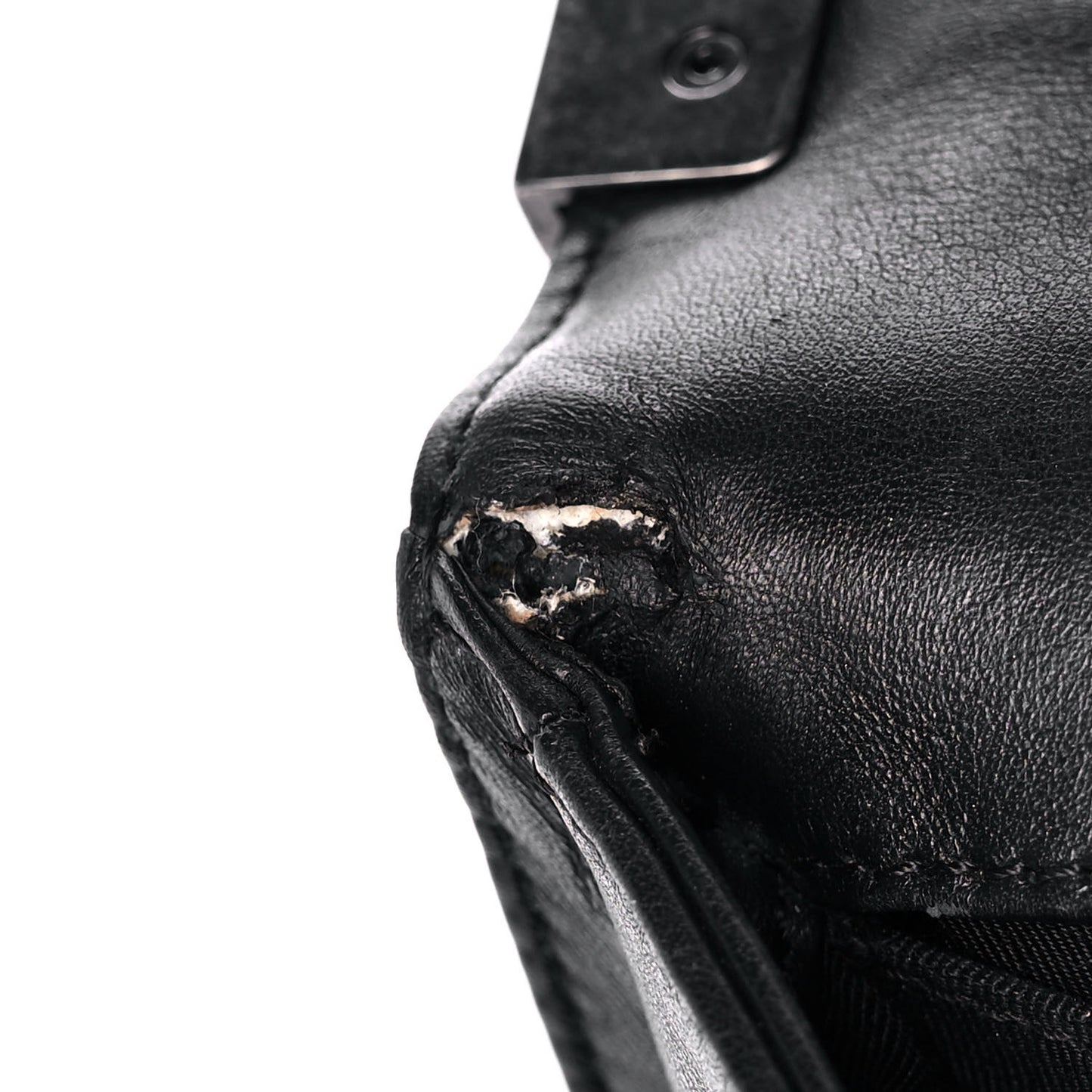 Lambskin Quilted Small Boy Flap Black