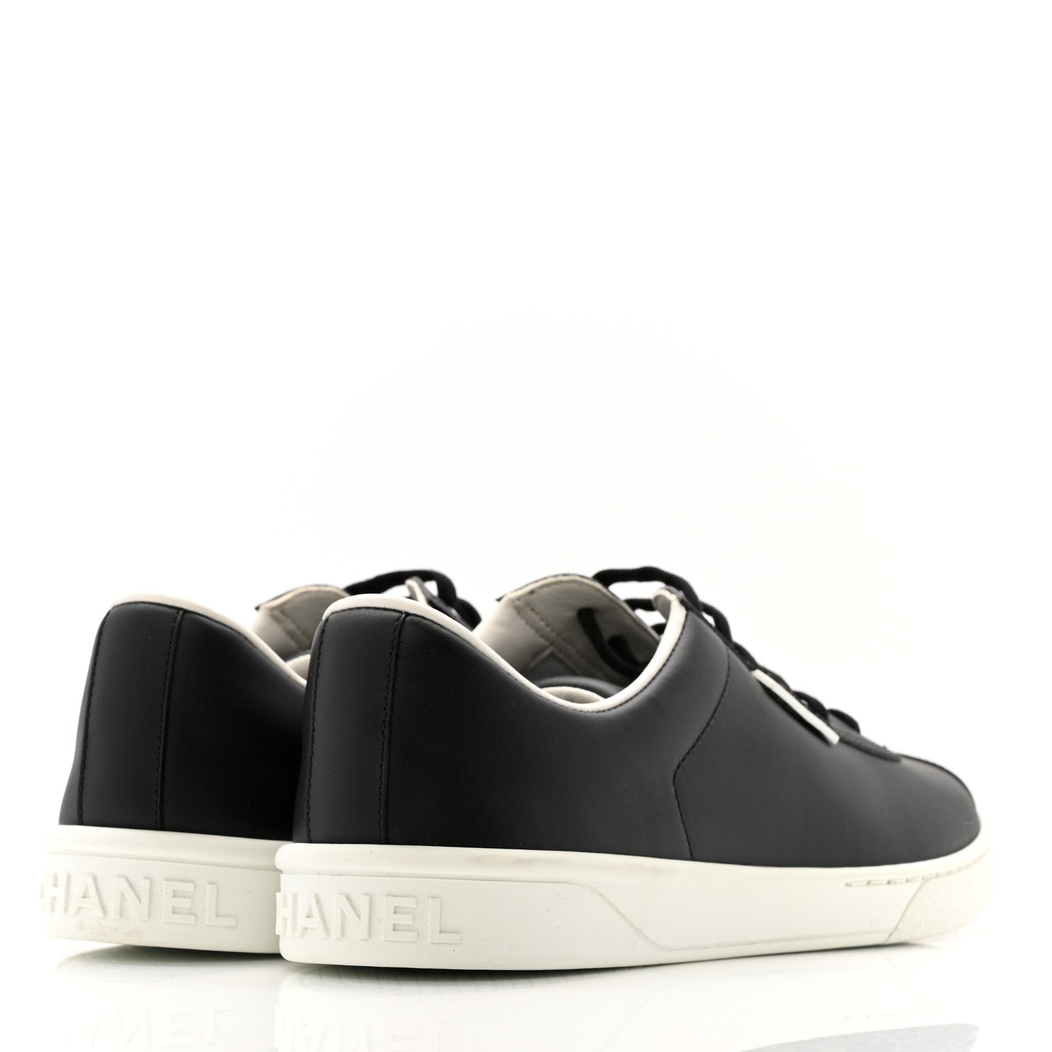Chanel Calfskin CC Uniform Womens Sneakers 40 Black 5 of 12