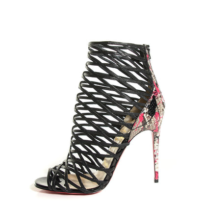 Christian Louboutin Kid Python Mille Cinque 100 Ankle Boots 37 Black 1 of 7