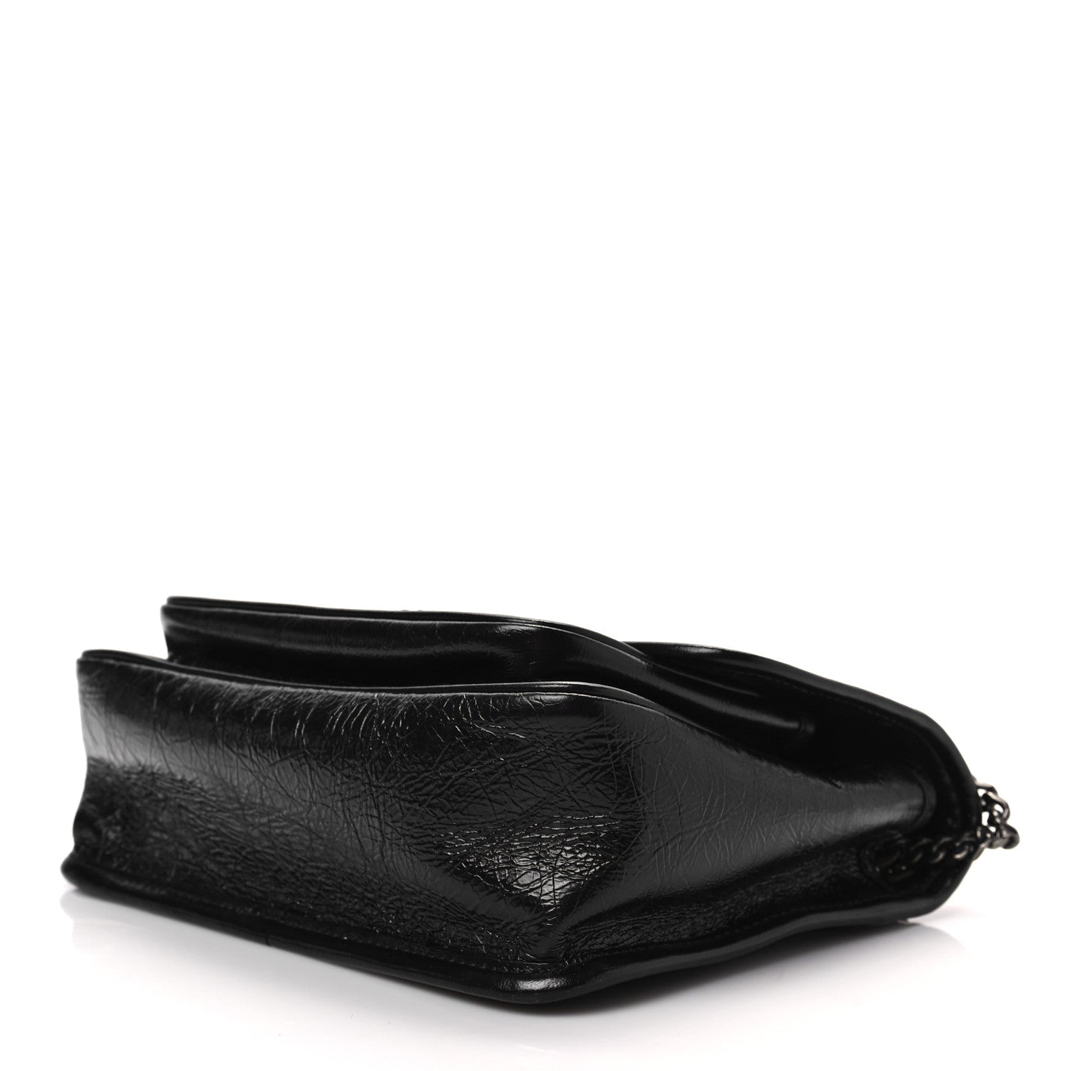 Saint Laurent Crinkled Lambskin Matelasse Monogram Baby Niki Chain Satchel Black 7 of 8