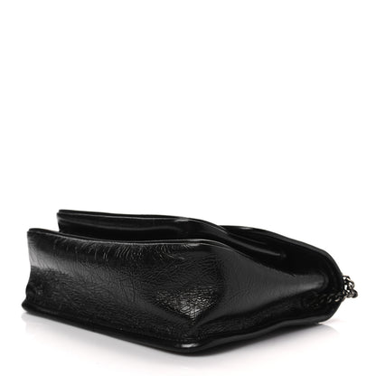 Saint Laurent Crinkled Lambskin Matelasse Monogram Baby Niki Chain Satchel Black 7 of 8