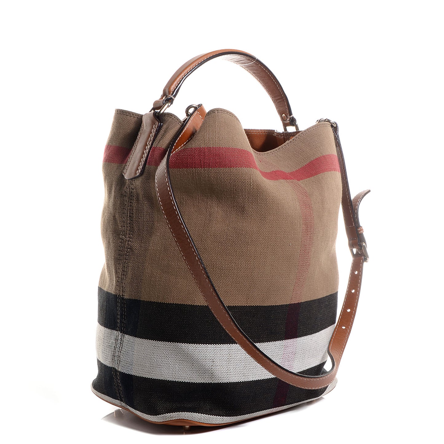 Canvas Mega Check Medium Susanna Hobo Saddle Brown