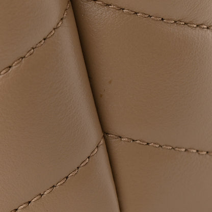 Saint Laurent Calfskin Y Quilted Monogram Small Loulou Chain Satchel Dark Beige 12 of 14