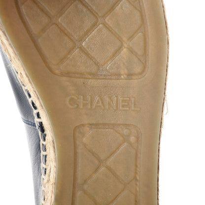 Chanel Lambskin CC Espadrilles 36 Navy Black 6 of 11